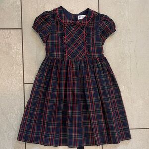 Rachel Riley Tartan Dress in Navy and Red